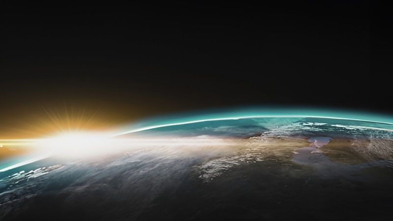 Earth horizon space image